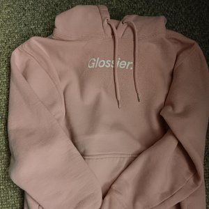 Glossier pink sweatshirt size small